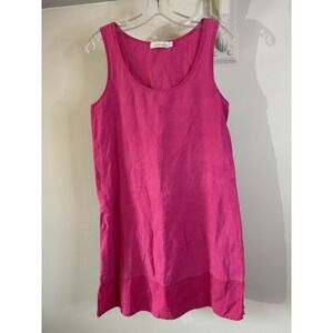 CUT LOOSE Hot Pink‎ Linen Shift Dress Tank XS